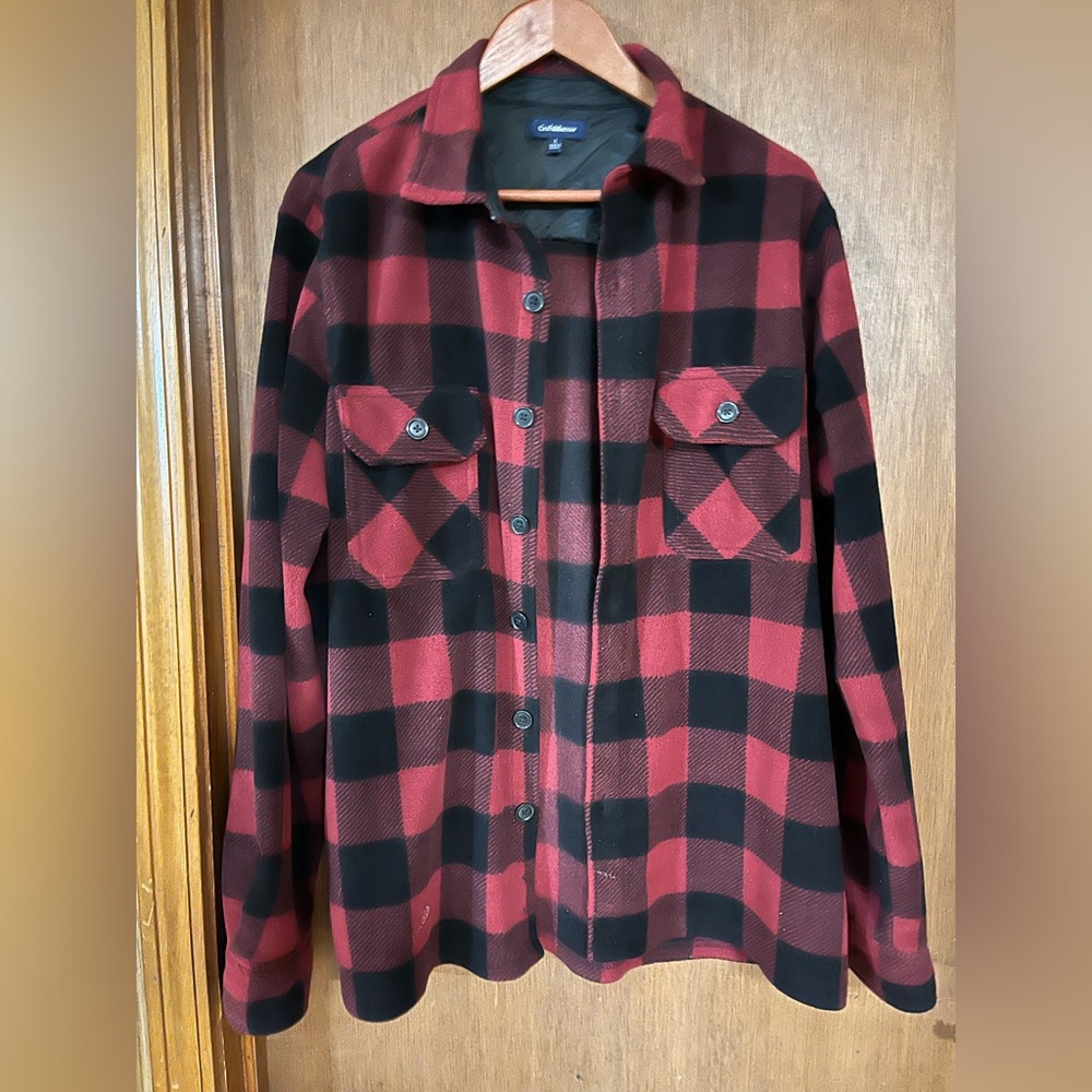 Croft & Barrow Red Plaid Shirt Jacket